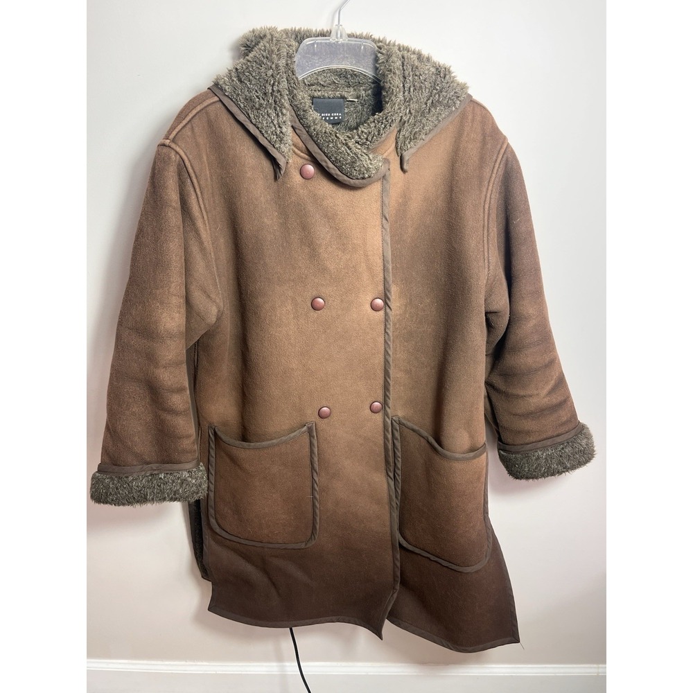 Et‎ Dieu Crea La Femme Paris Faux Shearling Hooded Coat Womens Large